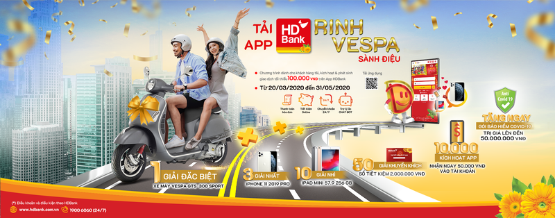 Ra mat chuong trinh “Tai app HDBank - Rinh Vespa sanh dieu