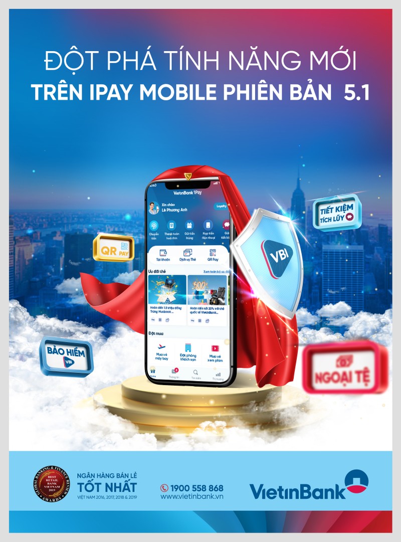 Dot pha tinh nang voi phien ban moi nhat VietinBank iPay Mobile 5.1