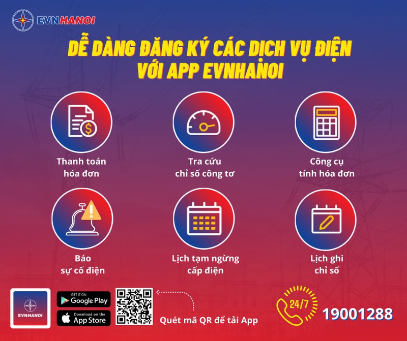 App EVNHANOI tren he dieu hanh IOS va Android