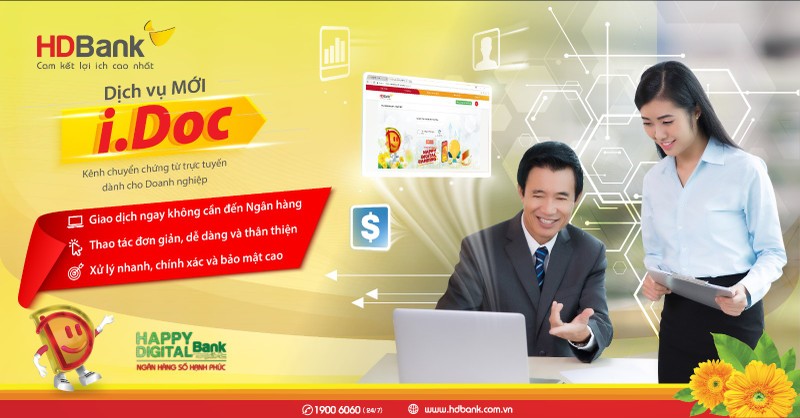 HDBank tien phong trien khai dich vu chuyen chung tu truc tuyen I.Doc