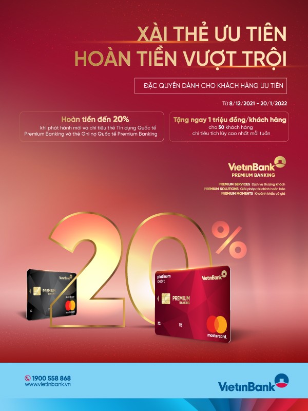 “Xai the uu tien - Hoan tien vuot troi” cung the VietinBank Premium Banking