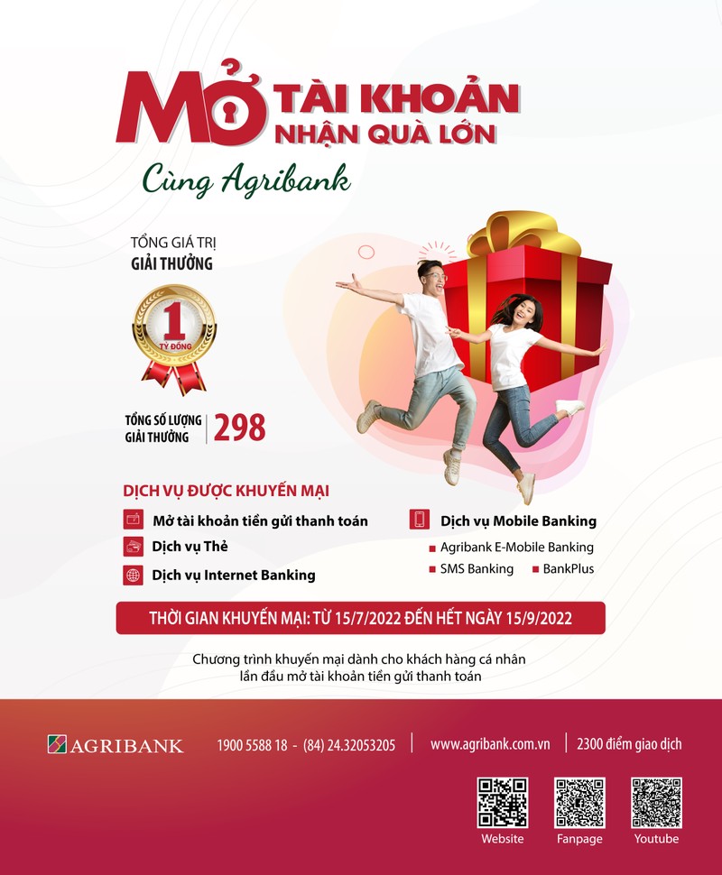 Cung Agribank mo tai khoan nhan qua lon