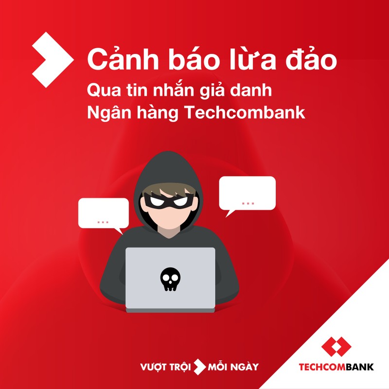 Techcombank canh bao tin nhan lua dao mao danh ngan hang