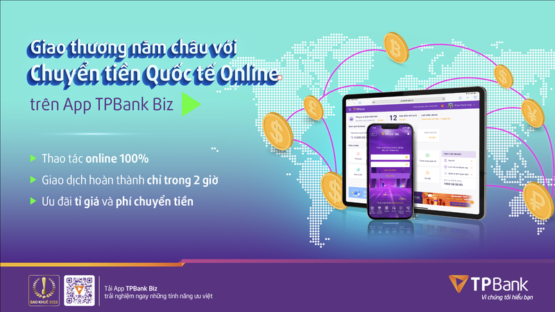 TPBank mien phi chuyen tien quoc te online cho doanh nghiep