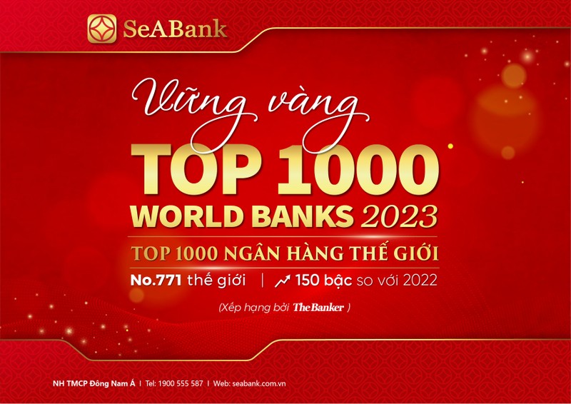 SeABank tang 150 bac trong bang xep hang “Top 1000 Ngan hang the gioi”