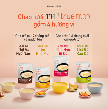 Chao tuoi TH true FOOD: hop khau vi tre em, ngon lanh nhu me tu nau tai nha