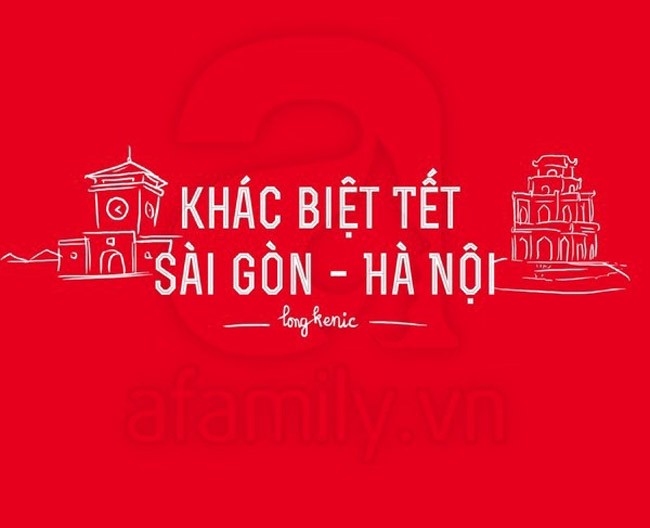 Ảnh ché vè sụ khác biẹt giũa Tét Sài Gòn và Hà Nọi