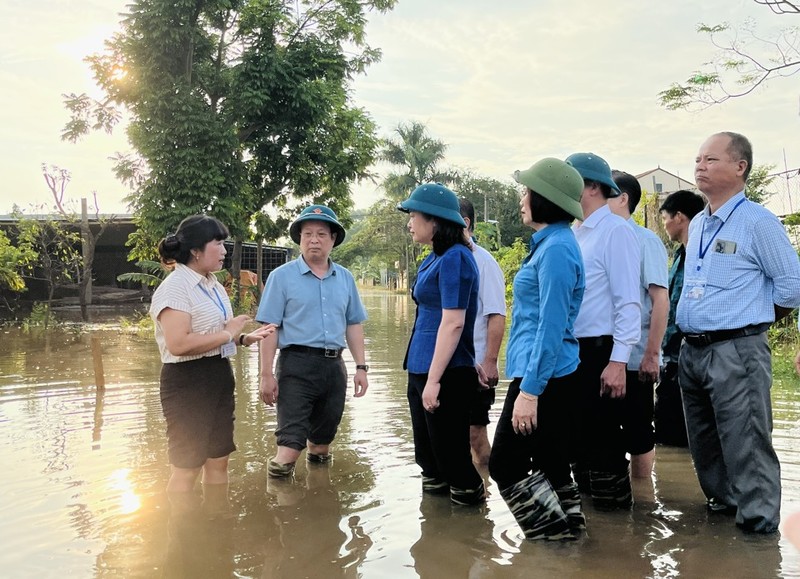 Ha Noi: Tham va tang qua giao vien, hoc sinh vung lu