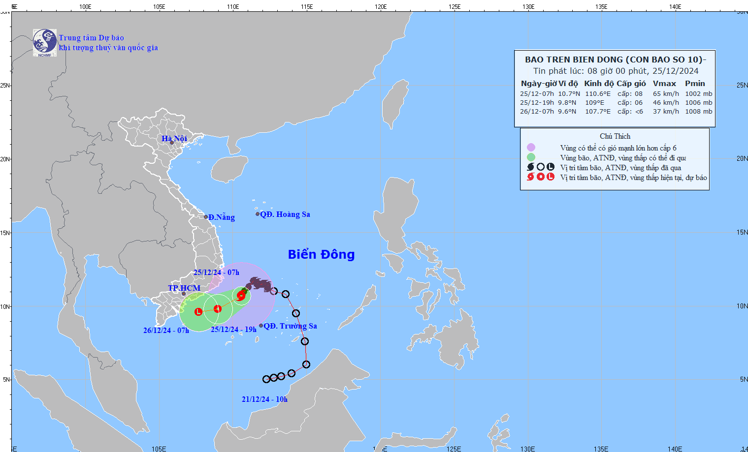 Chieu nay, bao so 10 vao vung bien Ninh Thuan den Ba Ria-Vung Tau