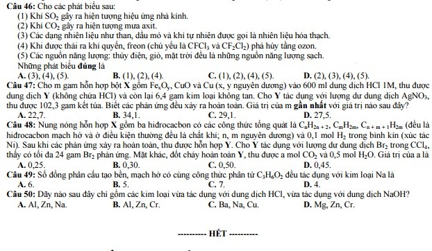 De thi thu THPT quoc gia 2015 mon Hoa truong THPT chuyen DH Vinh-Hinh-8