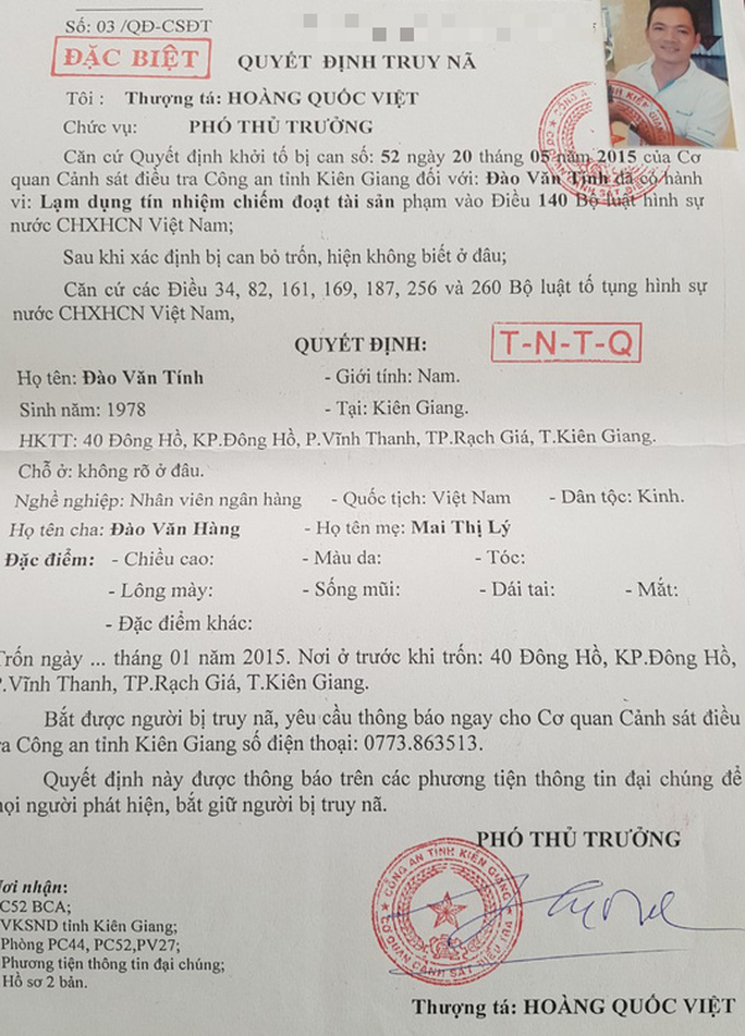 Cong an tinh Kien Giang truy na dac biet Dao Van Tinh-Hinh-2