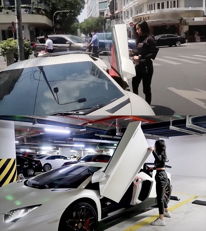 Rich kid gay me qua khoanh khac chup len ben sieu xe Lamborghini-Hinh-2