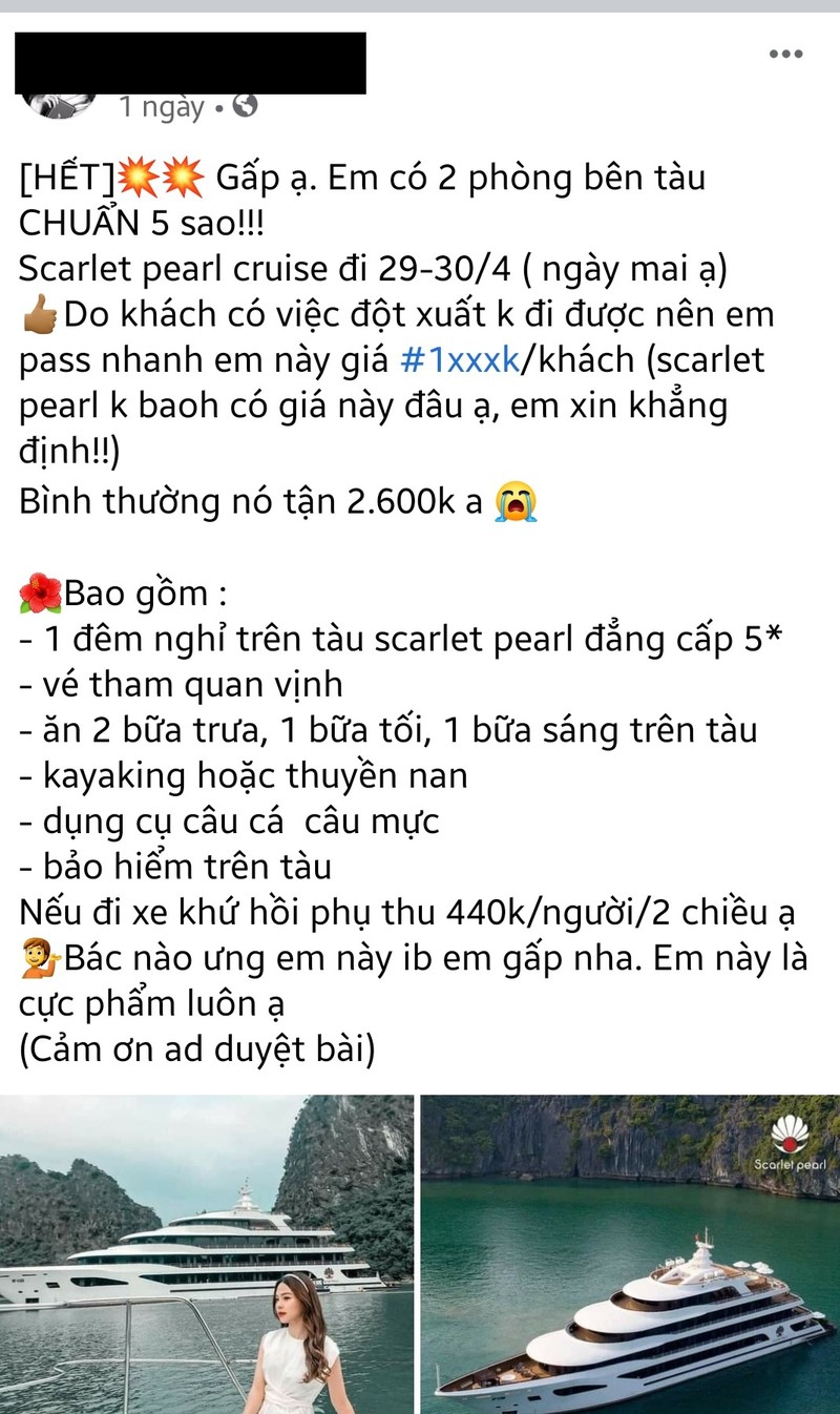 Ban thao phong du thuyen 5 sao Ha Long trong dip 30/4-1/5