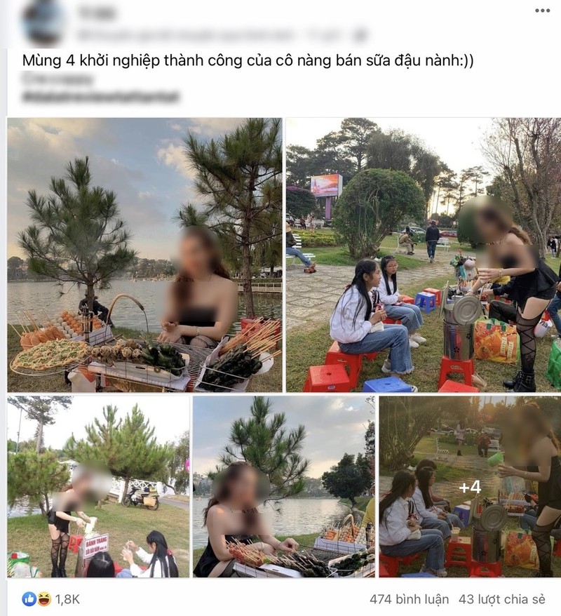 Co gai ban sua dau nanh o Da Lat gay sot vi trang phuc mat me