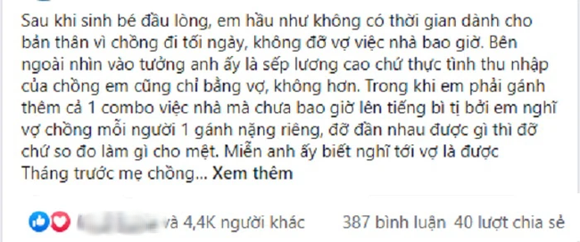 Chong trach vo de me om, buc anh sau do khien anh ta “nghen hong“