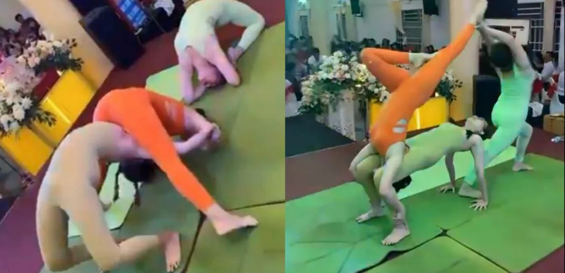 Ba nguoi phu nu dien yoga tren san khau tiec cuoi gay “nong mat“-Hinh-9