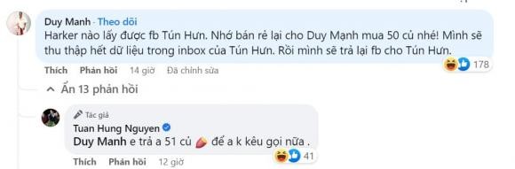 Tuan Hung bi ke xau co y xam nhap facebook, Duy Manh nhan nhu-Hinh-2