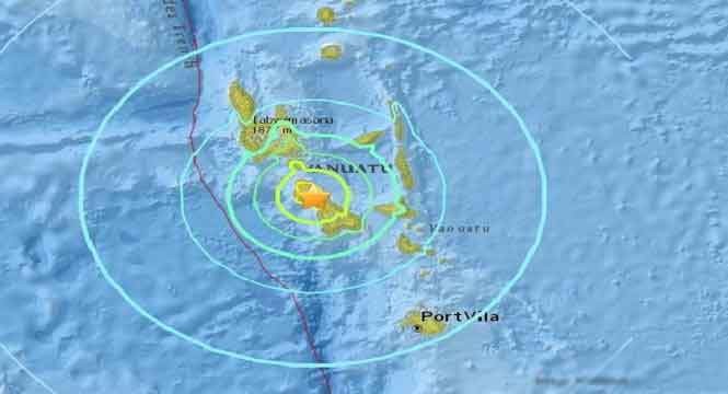 Dong dat 7,0 do Richter o Vanuatu, canh bao song than