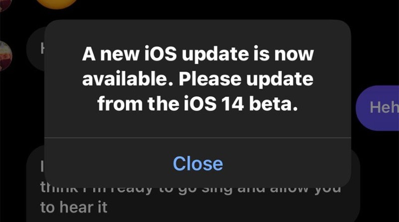 iOS 14 beta tiep tuc xuat hien loi thong bao cap nhat gia