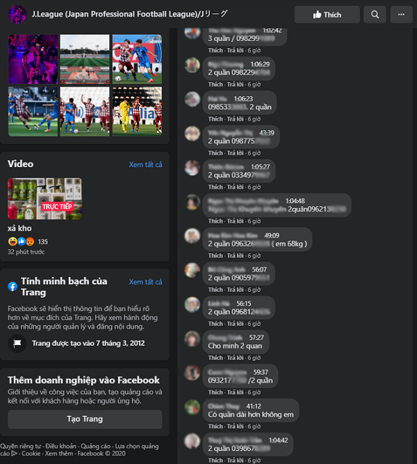 Fanpage giai bong da Nhat Ban bi hack de livestream ban quan ao-Hinh-4