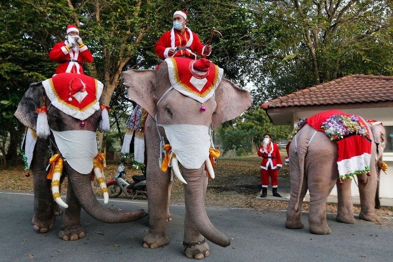 Hinh anh ong gia Noel vo cung doc la dip Giang sinh mua COVID-19-Hinh-3