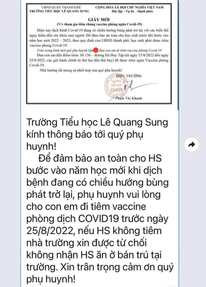 Thuc hu chuyen hoc sinh “khong tiem vac-xin Covid-19 thi khong duoc hoc ban tru”