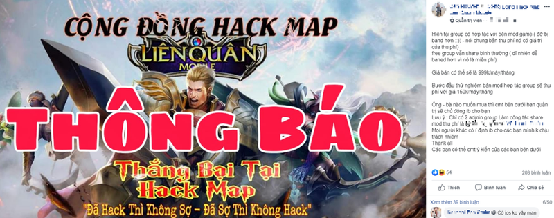 Lien quan mobile co the hack map gia gan 1 trieu/thang o Viet Nam