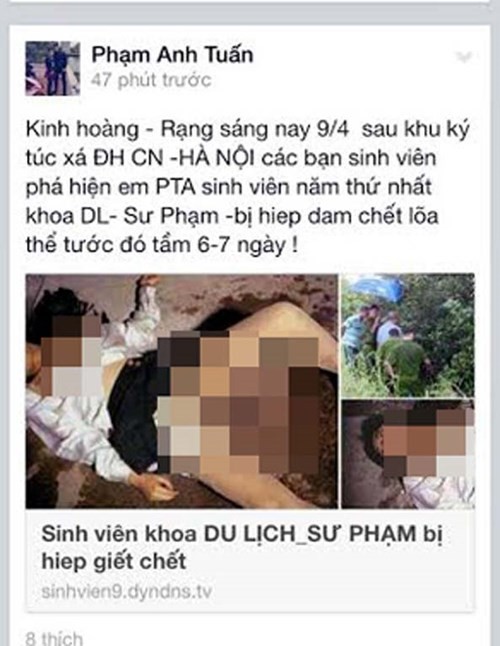 Bat thu pham tung tin nu SV bi hiep dam, chet loa the