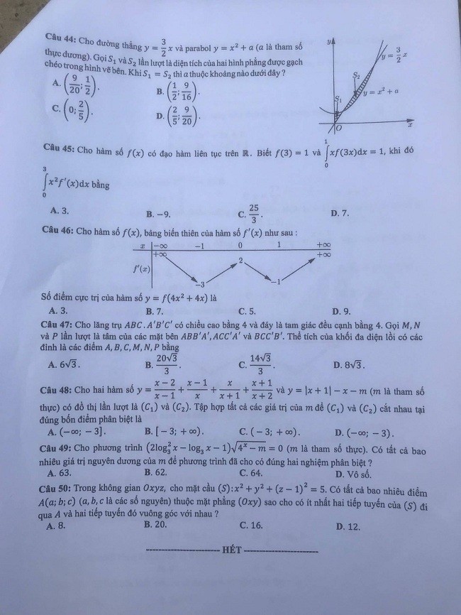 Dap an cac ma de thi mon Toan THPT quoc gia 2019-Hinh-62
