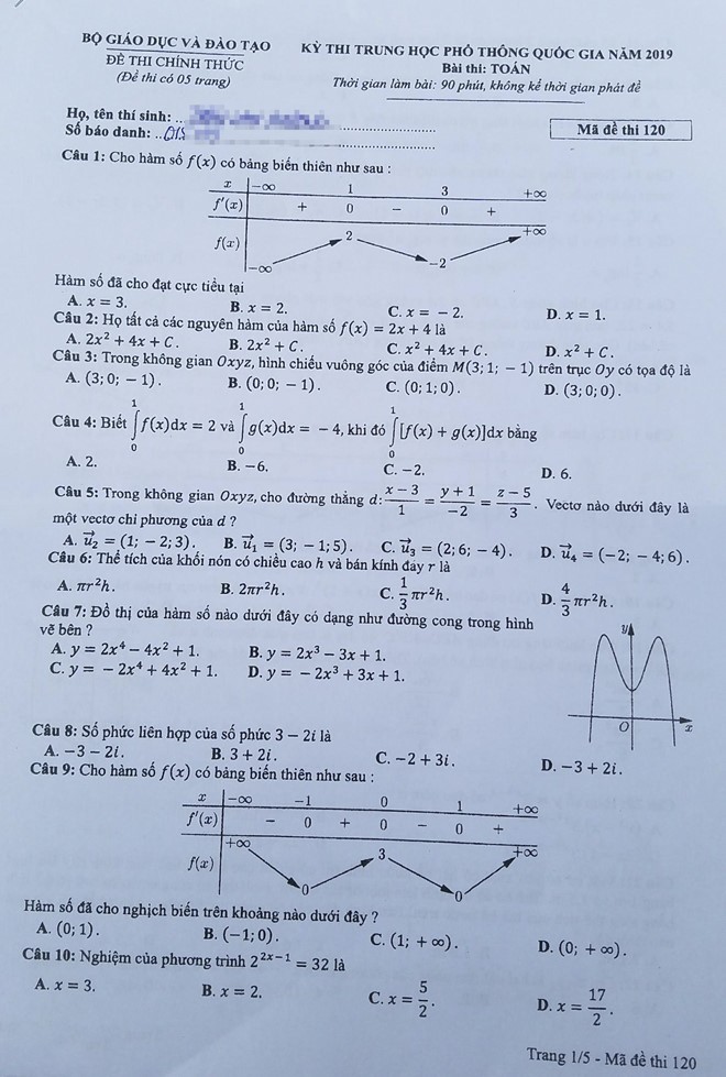 Dap an cac ma de thi mon Toan THPT quoc gia 2019-Hinh-99