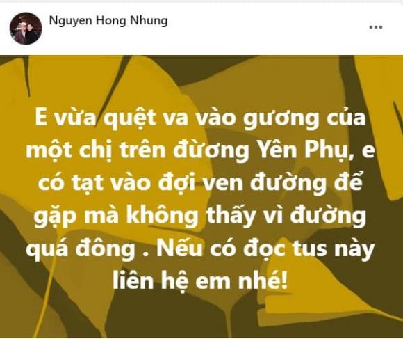 Lo va quet guong xe nguoi khac, vo Xuan Bac co hanh dong dang khen