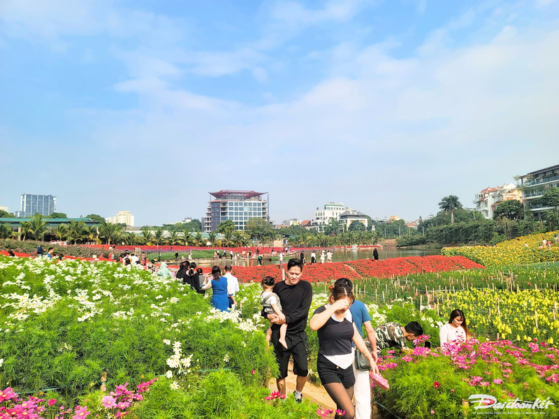 Thung lung hoa Ho Tay hut du khach 'check in' trong ngay Tet Duong lich-Hinh-2