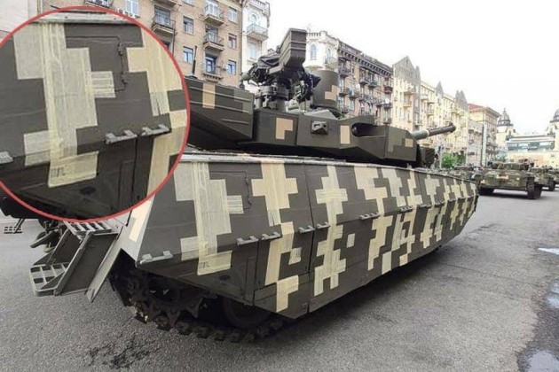 Bao Nga: Xe tang chu luc T-84BM Oplot Ukraine nguy trang bang... bang dinh