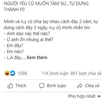 'Tam su mong' voi tinh cu, thanh nien tu bien minh thanh F0