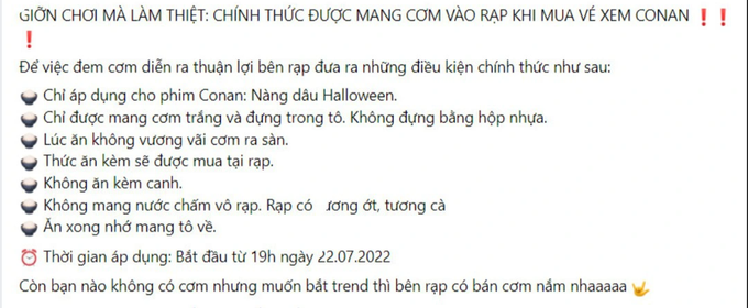 Su that ve viec an com nha trong rap phim khien gioi tre xon xao