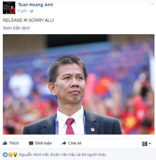 Thuc hu HLV Hoang Anh Tuan tu chuc HLV truong U20 Viet Nam