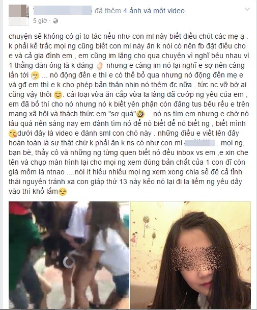 Nu sinh keo hoi chi em danh ghen tinh dich da man