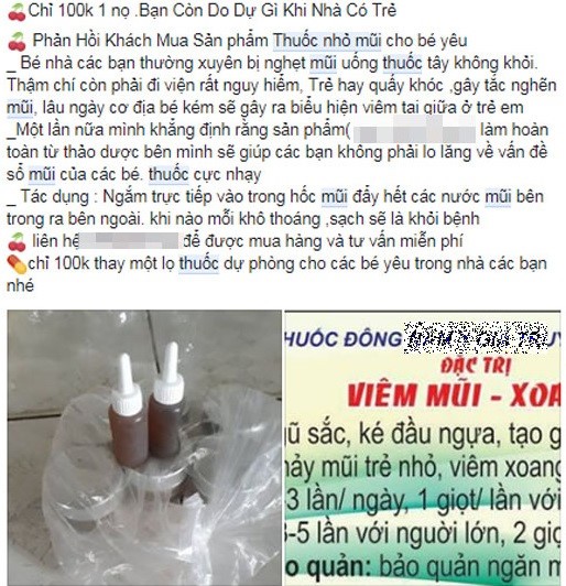 Mua thuoc qua "cho Facebook": Me dung hai con