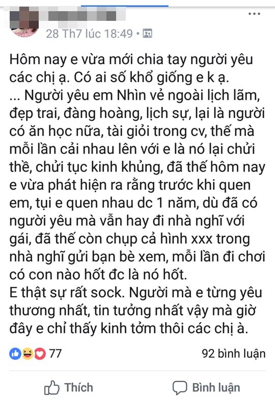 Choang khi phat hien ban trai lich lam la ke bien thai