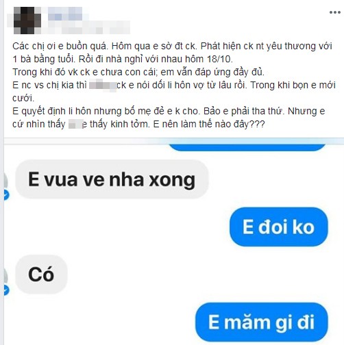 Toi ngac nhien khi bo me de phan doi ly hon voi chong ngoai tinh