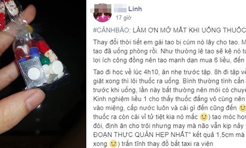 Su co hy huu tu viec nham mat uong thuoc khien co gai tat tieng