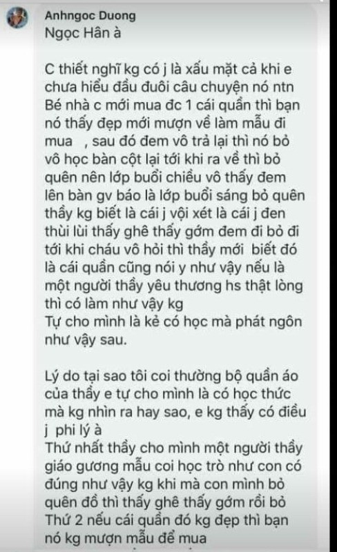 Xuc pham thay vi quan cua con: Nu phu huynh tiep tuc 