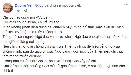 Duong Yen Ngoc bi che dua hoi, du bam vi lam dieu nay