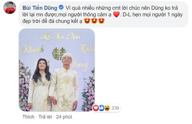 Bui Tien Dung au yem goi Khanh Linh la vo sau le an hoi-Hinh-2