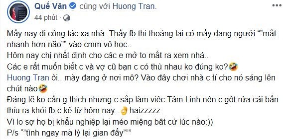 Que Van phan phao viec nghi la nguoi bi vo cu Viet Anh xeo xat-Hinh-2