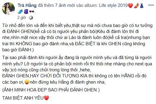 Tra Ngoc Hang bat ngo nhac den chuyen danh ghen kem loi nhan la