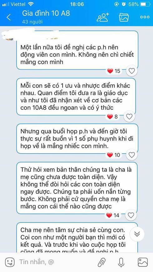 So hoc sinh bi mang sau hop phu huynh, giao vien viet tam thu xuc dong