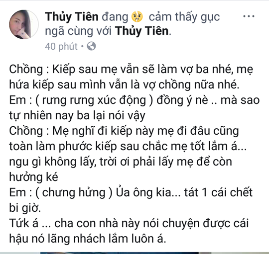 Cong Vinh mong kiep sau van duoc lam chong Thuy Tien