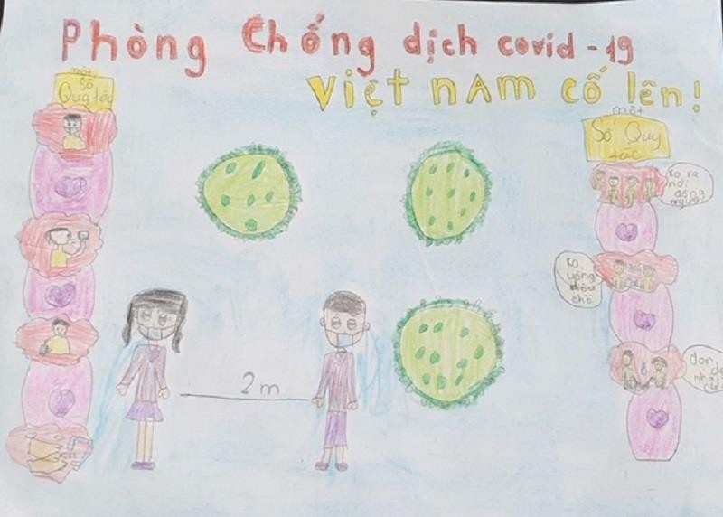 Tranh co dong chong COVID-19 day mau sac cua 'hoa si nhi'-Hinh-2