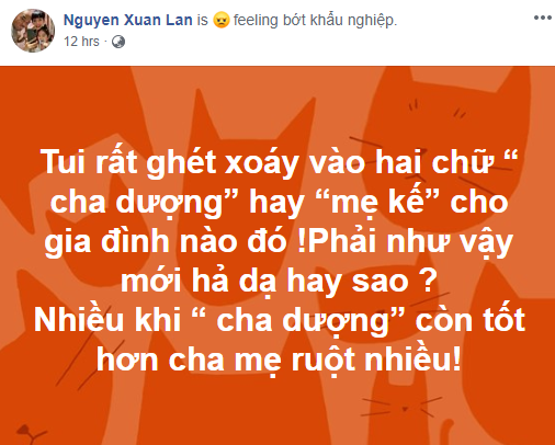 Xuan Lan kho chiu khi danh xung 'cha duong', 'me ke' bi mia mai